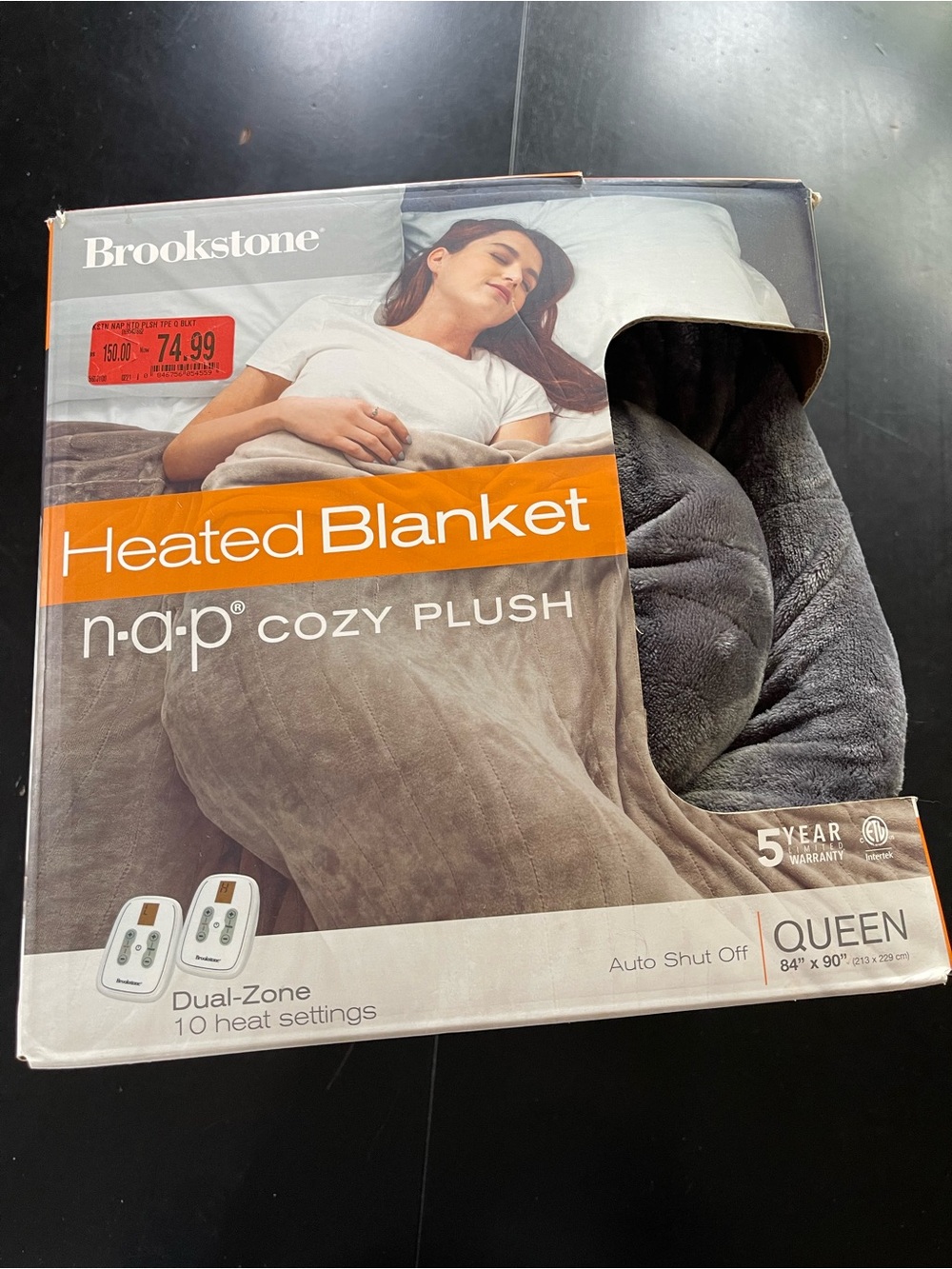 Brookstone Heated Blanket Nap Cozy Plush